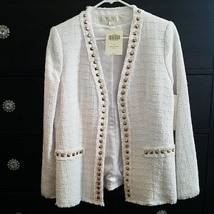 Boston Proper Studded Tweed Blazer
